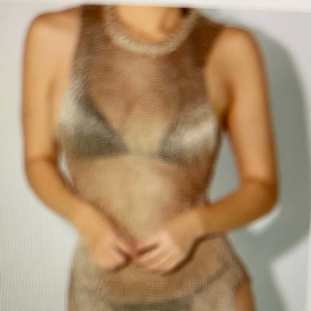 Long gold knit cover up dress